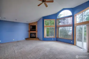 Home is oriented towards the view with large windows and slider from the living room.