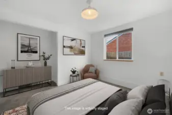 Bedroom #2. This image is virtually staged.