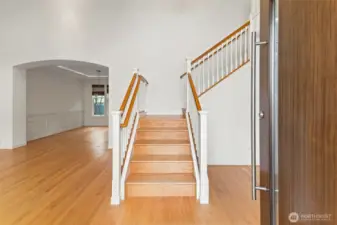 Foyer entry with living room on the left and office/flex space to the right as you enter in.