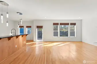 Bamboo window shades highlight the home’s quality & attention to detail.