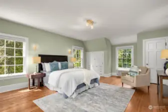 Wow! Spacious & gorgeous primary bedroom on the upper level floor.
