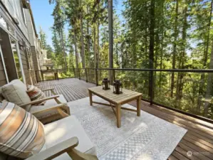 Large Deck with views of Lake Sammamish.