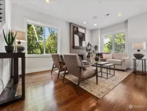 Living room with gas fireplace