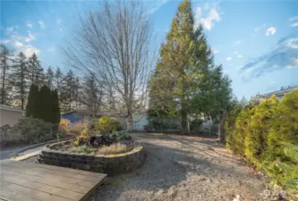 Low maintenance yard and no mowing just enjoy the very private fenced backyard.