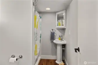 3/4 bathroom in basement.