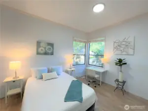 high ceiling bedroom