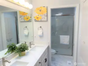 Renovated master bathroom Shower