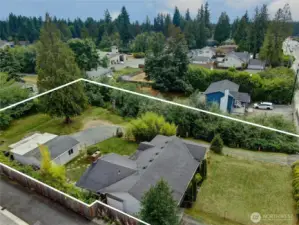 Spacious lot view...property lines are estimated.