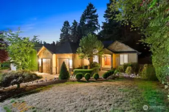 Canyon Ridge Resale! mature landscape with garden lighting.