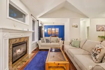 Cozy gas fireplace