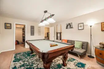 Another lower level bedroom that accommodates a pool table - it's that big!