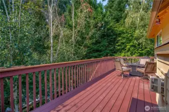 Trex deck large enough for entertaining or private enough for quiet enjoyment