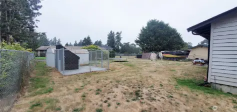 Fenced Dog Run and House