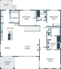 Image is a rendering. Photographs are for illustrative purposes only. Features, finishes, interior/exterior colors, landscaping and floorplan shown may vary from actual homes built.