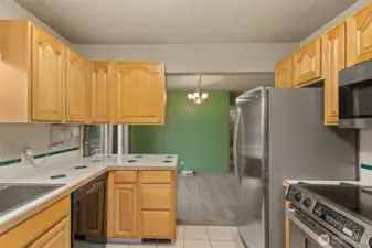 Newer stainless steel appliances.