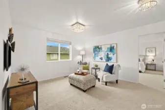 Upstairs loft/bonus room right off the primary suite