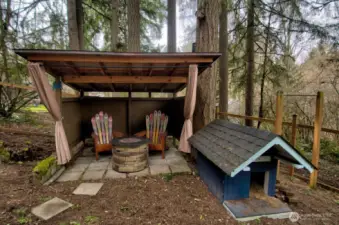 Sitting area in backyard