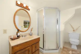 Lower-level 3/4 bathroom.