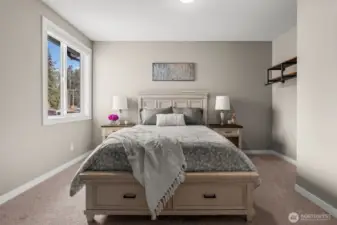 With four designated bedrooms upstairs, this lower flex room offers extra space for your creativity and storage needs.