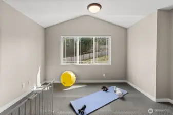 Located at the end of the house, this true flex space offers ample room for adventurous hobbies or as a fourth bedroom.