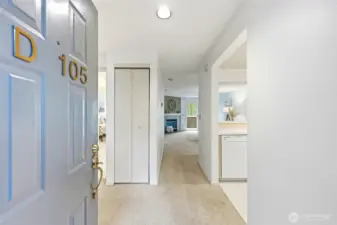 Bright and welcoming entryway with clean finishes