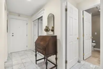Entry to the unit has beautiful marble floor