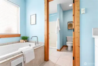 Large garden tub to truly relax at the end of the day!