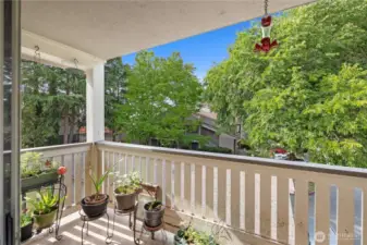 Large covered outdoor space and patio storage