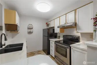 Updated counters, sink, cabinets