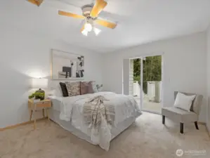 Primary Suite with Sliding Glass door to balcony