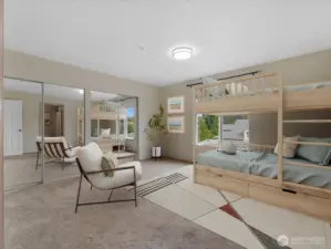 Virtually Staged Secondary Bedroom w/own Access to Hall Bathroom