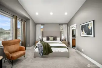 Serene and sophisticated primary suite