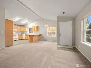 Spacious open floor plan with vaulted ceilings