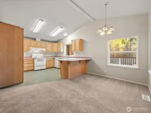 Dining room is open to the kitchen for easy serving and clean-up