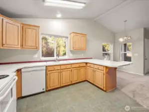 Lots of cabinet and counter space in the kitchen