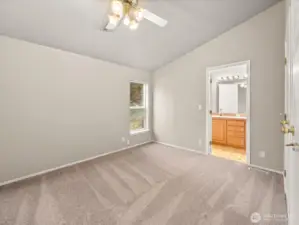 Primary bedroom includes a private bath