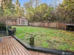 Partially fenced backyard