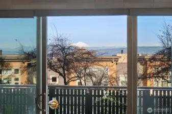 Views of Mount Baker and Puget Sound from the Living Room.