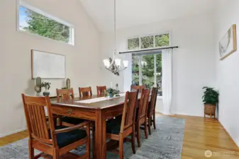 Comfortably host a crowd in the spacious dining area.