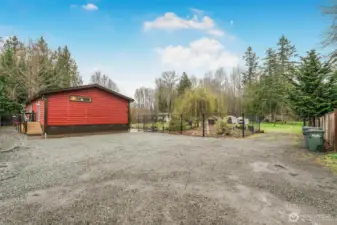 Plenty of parking here and room for adding a large garage or carport. Main entry is on the right side of home