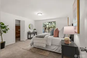 The Primary Ensuite includes a walk-in closet a private bath with walk-in shower.