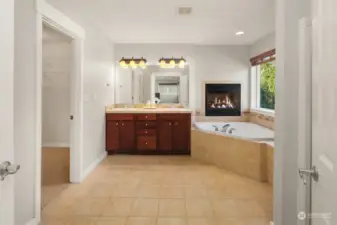 Large 5 piece spa with fireplace.