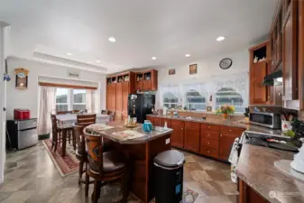 Kitchen Island with eating space.