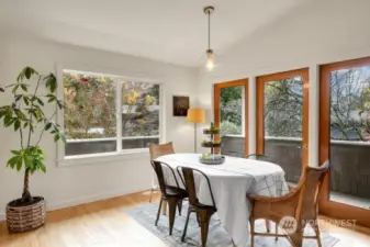 Light filled dining room area