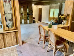 Kitchen nook looking at front door