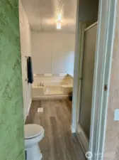 Primary bath from Sun Room Art Studio addition
