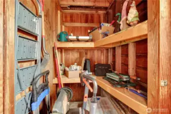 Storage room in garage