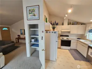 Plenty of storage in the efficient kitchen.
