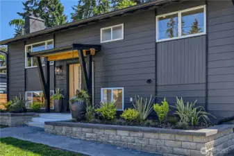 Stunning Custom Wood Entryway & Planters