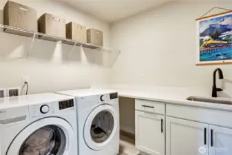 Laundry with storage and sink
